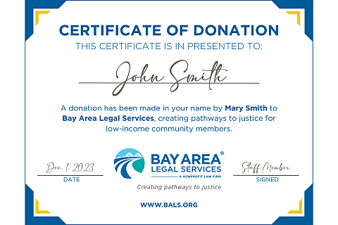 Certificate of Donation