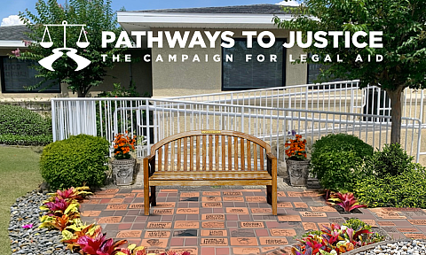 Rending of the brick pathway