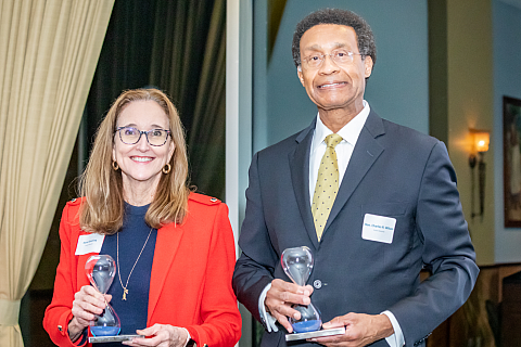 Karen Buesing and Judge Charles Wilson, recipients of the 2022 Special Service Award.