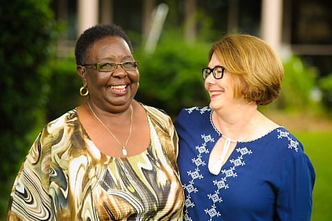 Women smiling